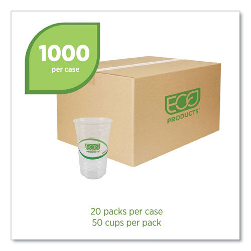 Greenstripe Renewable And Compostable Cold Cups, 20 Oz, Clear, 50/pack, 20 Packs/carton