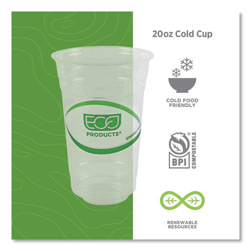 Greenstripe Renewable And Compostable Cold Cups, 20 Oz, Clear, 50/pack, 20 Packs/carton