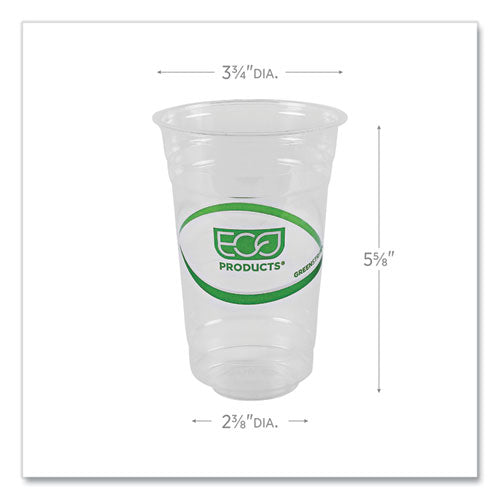 Greenstripe Renewable And Compostable Cold Cups, 20 Oz, Clear, 50/pack, 20 Packs/carton