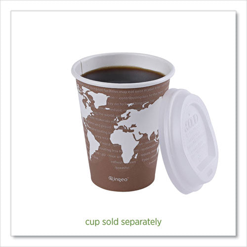 Ecolid Renewable/compostable Hot Cup Lids, Pla, Fits 8 Oz Hot Cups, 50/packs, 16 Packs/carton