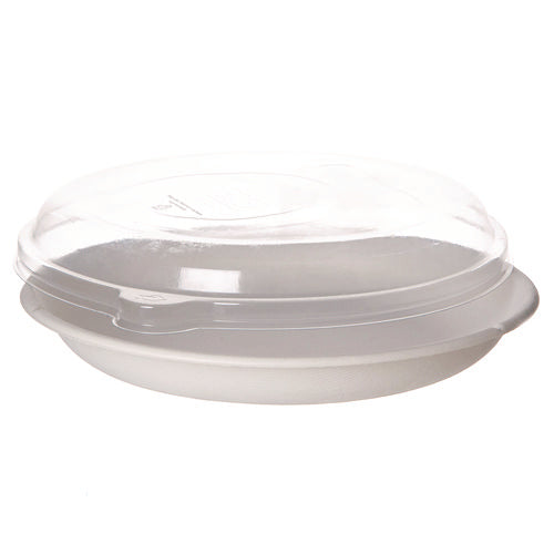 Worldview Renewable Molded Fiber Containers, 9" Diameter X 1.4"h, White, 400/carton