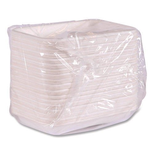 Worldview Vanguard Rectangular Container, 12 Oz, 7 X 4.75 X 1, Sugarcane Fiber, White, 400/carton