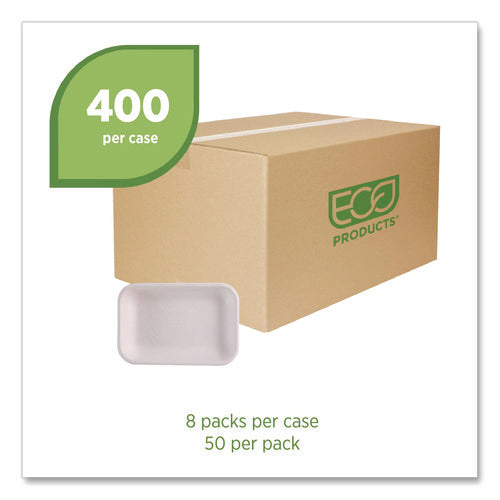 Worldview Vanguard Rectangular Container, 12 Oz, 7 X 4.75 X 1, Sugarcane Fiber, White, 400/carton