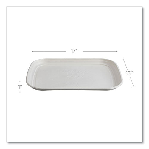 Regalia Renewable Sugarcane Tray, 13 X 17 X 1.3, White, 100/carton