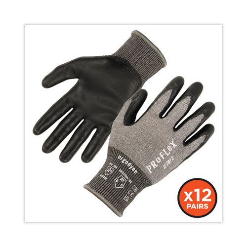 Proflex 7072 Ansi A7 Nitrile-coated Cr Gloves, Gray, Small, 12 Pairs/pack