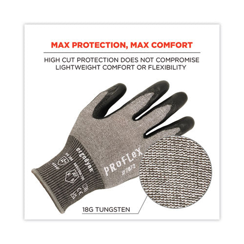 Proflex 7072 Ansi A7 Nitrile-coated Cr Gloves, Gray, Medium, 12 Pairs/pack