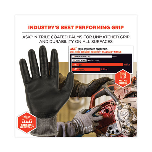 Proflex 7072 Ansi A7 Nitrile-coated Cr Gloves, Gray, Small, Pair