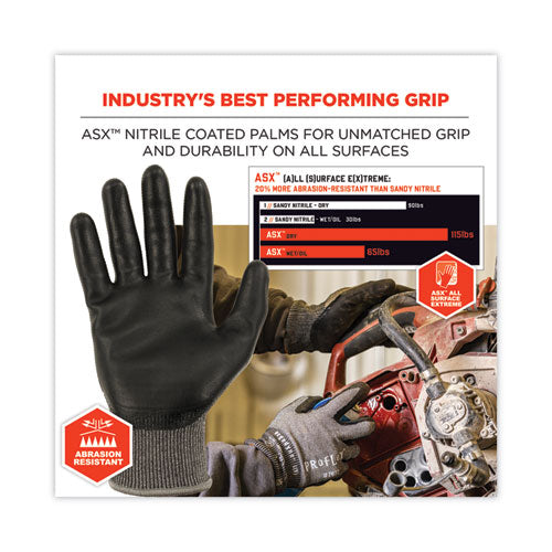 Proflex 7072 Ansi A7 Nitrile-coated Cr Gloves, Gray, Medium, Pair