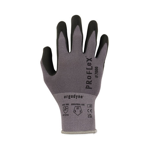 Proflex 7000 Nitrile-coated Gloves Microfoam Palm, Gray, Small, Pair