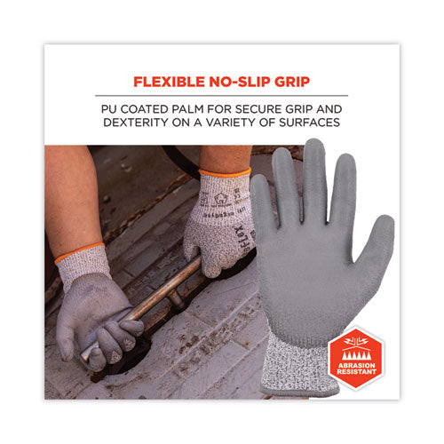 Proflex 7030 Ansi A3 Pu Coated Cr Gloves, Gray, Medium, 12 Pairs/pack