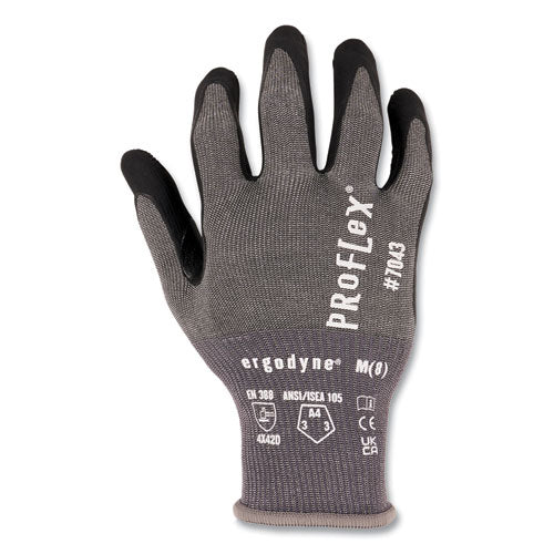 Proflex 7043 Ansi A4 Nitrile Coated Cr Gloves, Gray, X-large, 1 Pair