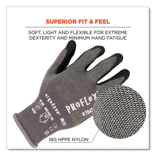 Proflex 7043 Ansi A4 Nitrile Coated Cr Gloves, Gray, 2x-large, 1 Pair