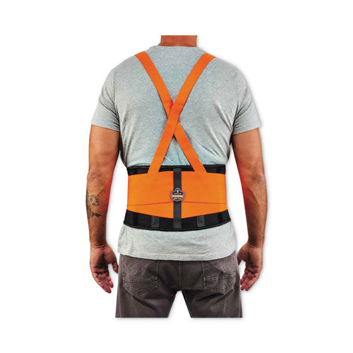 Proflex 100hv Economy Hi-vis Spandex Back Support Brace, X-small, 20" To 25" Waist, Black/orange