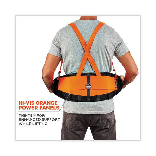 Proflex 100hv Economy Hi-vis Spandex Back Support Brace, Large, 34" To 38" Waist, Black/orange