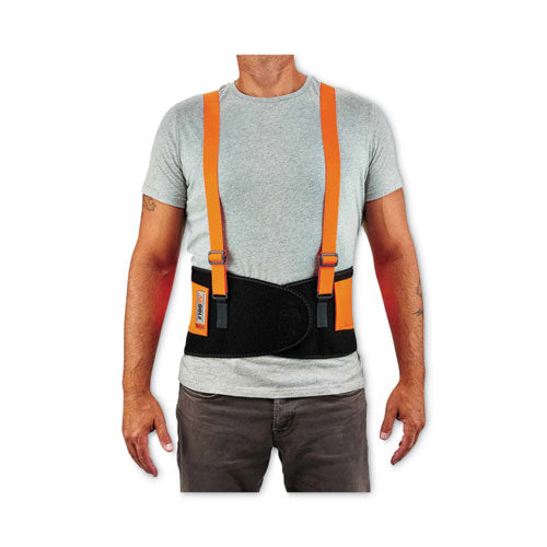 Proflex 100hv Economy Hi-vis Spandex Back Support Brace, 3x-large, 46" To 52" Waist, Black/orange