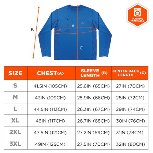 Chill-its 6689 Cooling Long Sleeve Sun Shirt With Uv Protection, 3x-large, Blue