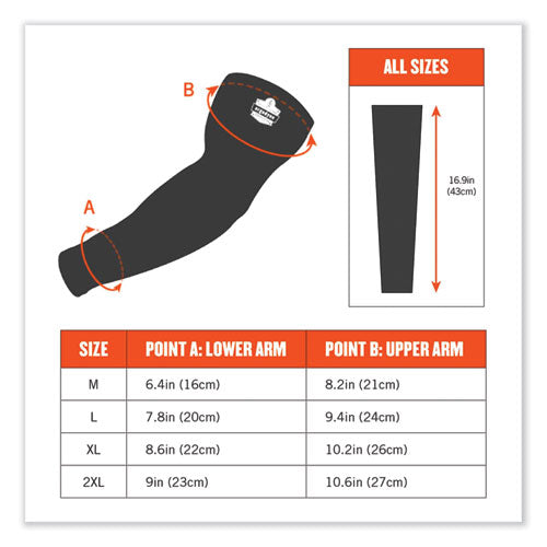 Chill-its 6690 Performance Knit Cooling Arm Sleeve, Polyester/spandex, Medium, Blue, 2 Sleeves