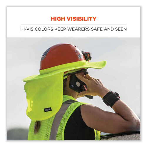 Chill-its 6660 Hard Hat Brim + Neck Shade, 19.5 X 9.75, Lime