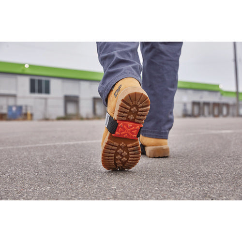 6317 Orange Ice Cleats Mid-sole Heeled Boot, One Size Fits Most, Orange, Pair