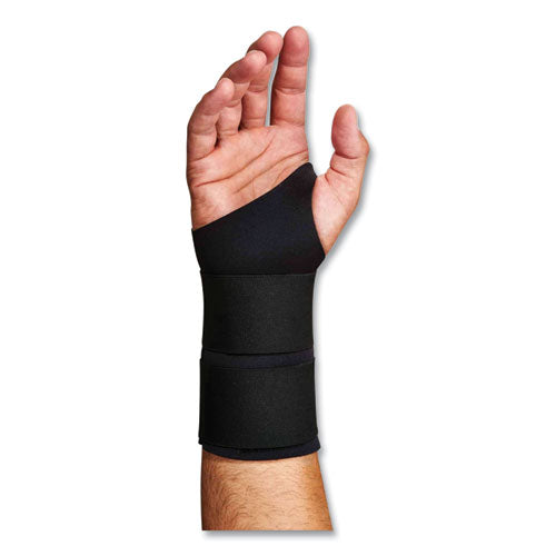 Proflex 675 Ambidextrous Double Strap Wrist Support, Medium, Fits Left/right Hand, Black