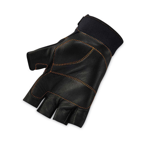 Proflex 901 Half-finger Leather Impact Gloves, Black, Small, Pair