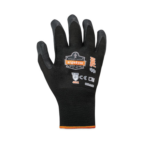 Proflex 7001 Nitrile-coated Gloves, Black, Large, 144 Pairs/pack