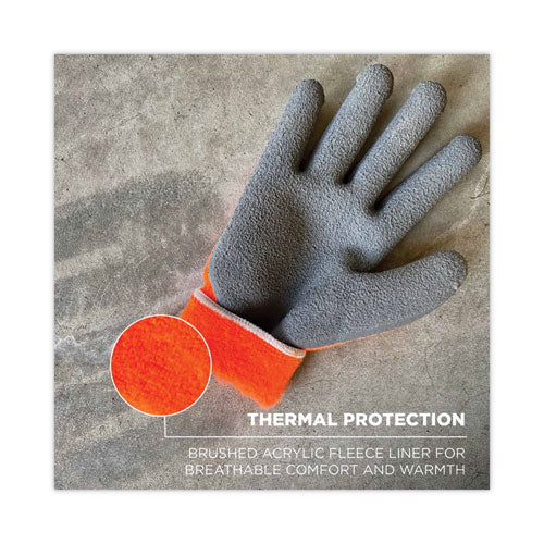 Proflex 7401 Coated Lightweight Winter Gloves, Orange, Large, 144 Pairs