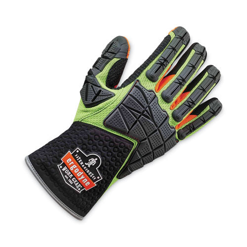 Proflex 925f(x) Standard Dorsal Impact-reducing Gloves, Black/lime, Large, Pair