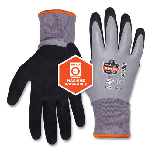 Proflex 7501-case Coated Waterproof Winter Gloves, Gray, Medium, 144 Pairs/carton