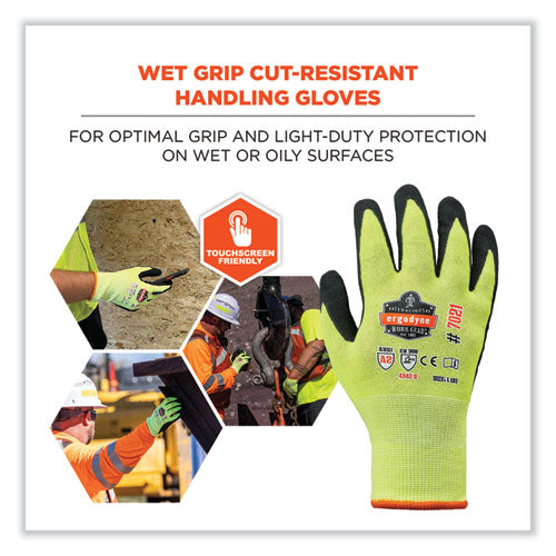 Proflex 7021 Hi-vis Nitrile-coated Cr Gloves, Lime, X-large, Pair