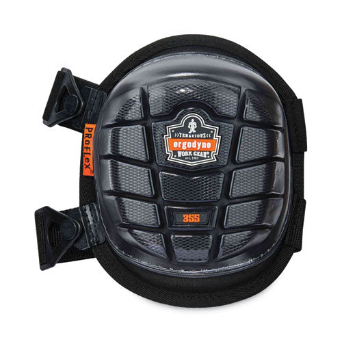 Proflex 355 Injected Gel Knee Pads, Short Cap, Buckle Closure, One Size Fits Most, Black, Pair