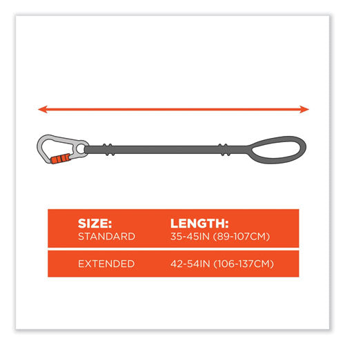 Squids 3100 Lanyard With Aluminum Carabiner + Cinch-loop, 10 Lb Max Working Capacity, 42" To 54" Long, Lime