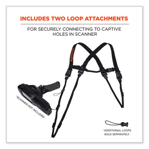 Squids 3132 Barcode Scanner Lanyard Harness, Small: 13" Arm Strap, 32" Long Lanyard Strap, Black