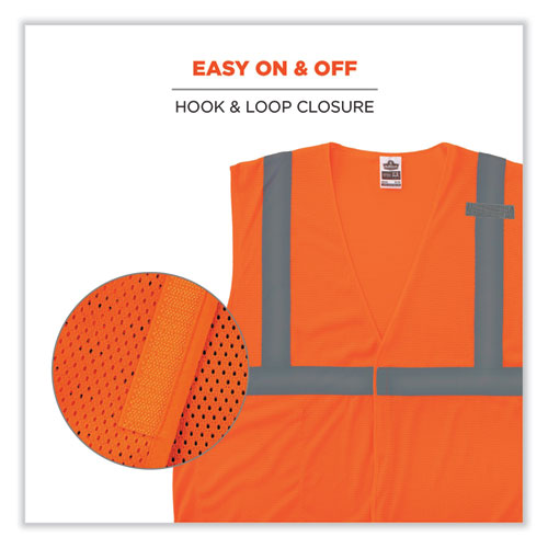 Glowear 8210hl Class 2 Economy Mesh Hook And Loop Vest, Polyester, 4x-large/5x-large, Orange