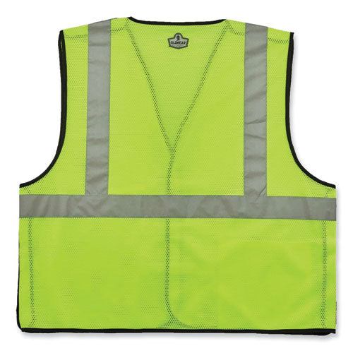 Glowear 8216ba Class 2 Breakaway Mesh Id Holder Vest, Polyester, Small/medium, Lime