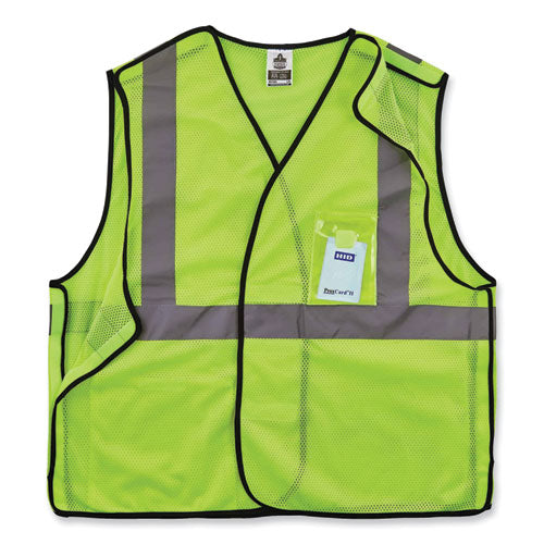 Glowear 8216ba Class 2 Breakaway Mesh Id Holder Vest, Polyester, Large/x-large, Lime