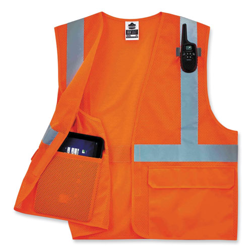 Glowear 8220hl Class 2 Standard Mesh Hook And Loop Vest, Polyester, Large/x-large, Orange