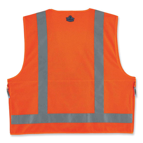 Glowear 8250z Class 2 Surveyors Zipper Vest, Polyester, Large/x-large, Orange