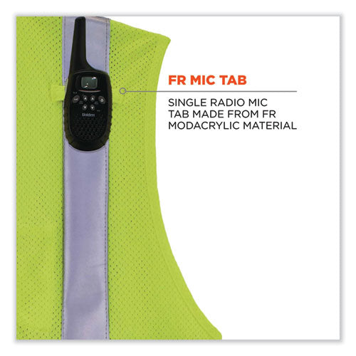 Glowear 8260frhl Class 2 Fr Safety Hook And Loop Vest, Modacrylic/kevlar, 2x-large/3x-large, Lime