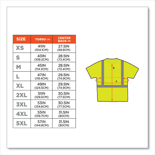 Glowear 8289 Class 2 Hi-vis T-shirt, Polyester, Lime, 3x-large