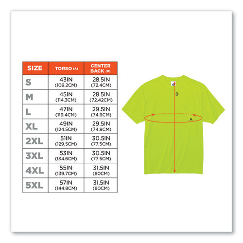 Glowear 8089 Non-certified Hi-vis T-shirt, Polyester, Small, Lime