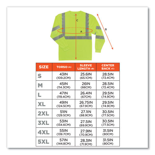 Glowear 8391 Class 3 Hi-vis Long Sleeve Shirt, Polyester, Lime, Large