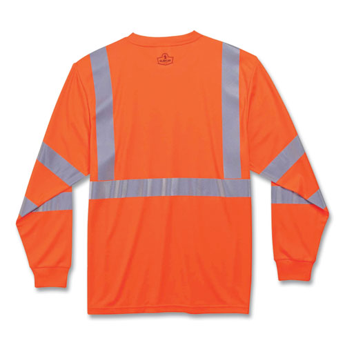 Glowear 8391 Class 3 Hi-vis Long Sleeve Shirt, Polyester, Orange, X-large