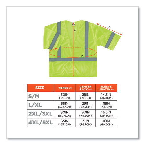 Glowear 8310hl Class 3 Economy Hook And Loop Vest, Polyester, 4x-large/5x-large, Lime