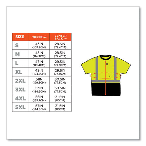 Glowear 8289bk Class 2 Hi-vis T-shirt With Black Bottom, 4x-large, Lime