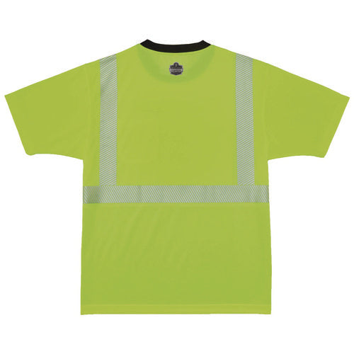 Glowear 8280bk Class 2 Performance T-shirt With Black Bottom, 5x-large Long, Lime