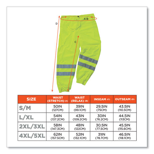 Glowear 8910 Class E Hi-vis Pants, 4x-large/5x-large, Lime