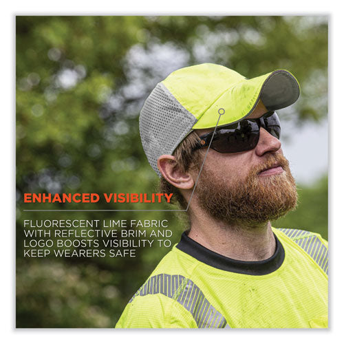 Glowear 8931 Reflective Stretch-fit Hat, Cotton/polyester, Ergodyne Logo, Large/x-large, Hi-vis Lime