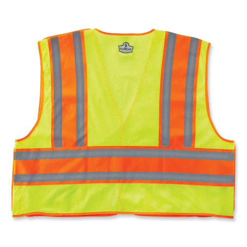 Glowear 8245psv Class 2 Public Safety Vest, Polyester, Large/x-large, Lime