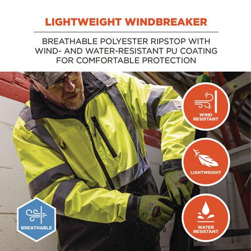 Glowear 8351 Class 3 Hi-vis Windbreaker Water-resistant Jacket, 5x-large, Orange